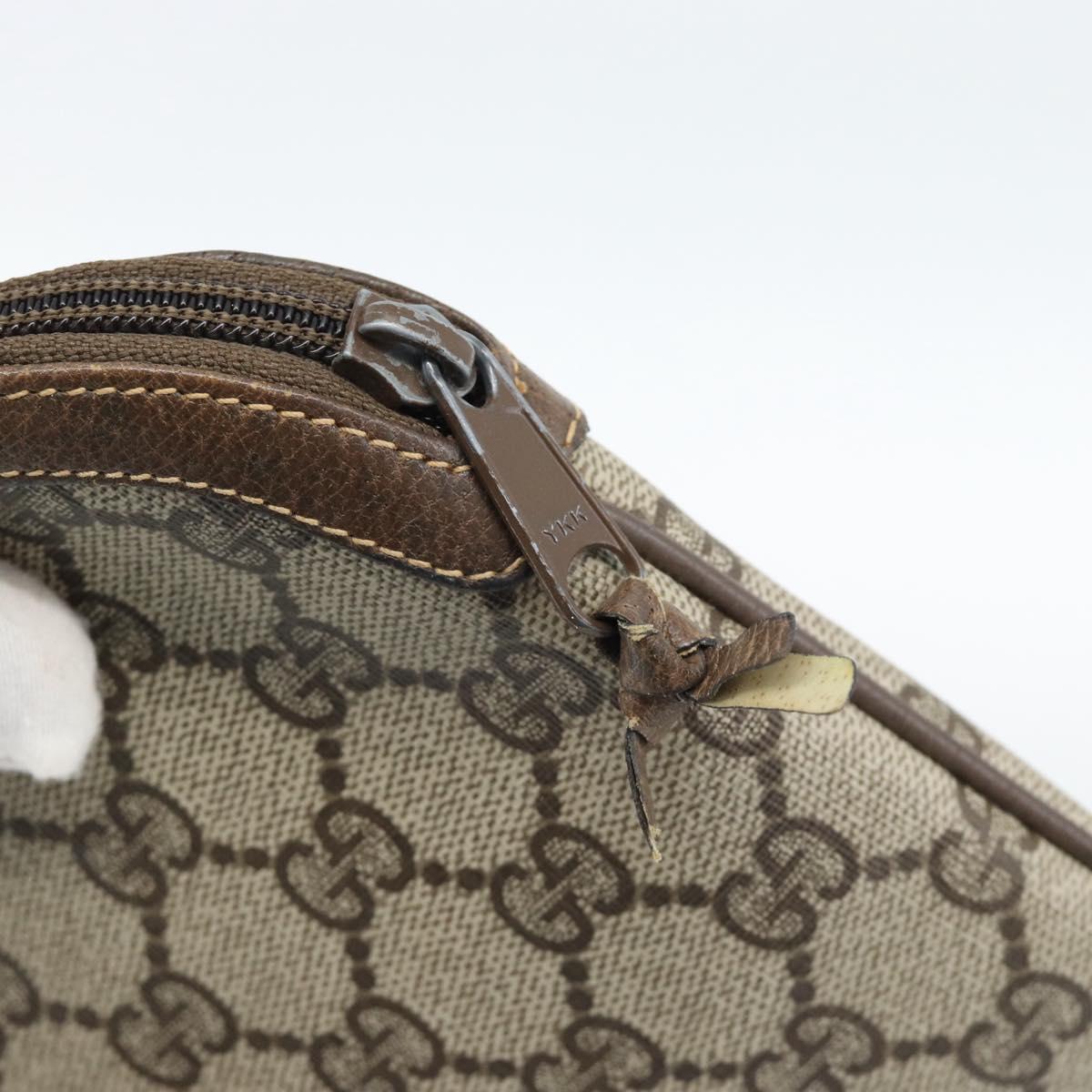 GUCCI GG Supreme Web Sherry Line Bag PVC Beige Gold 904 02 047 Auth 190600