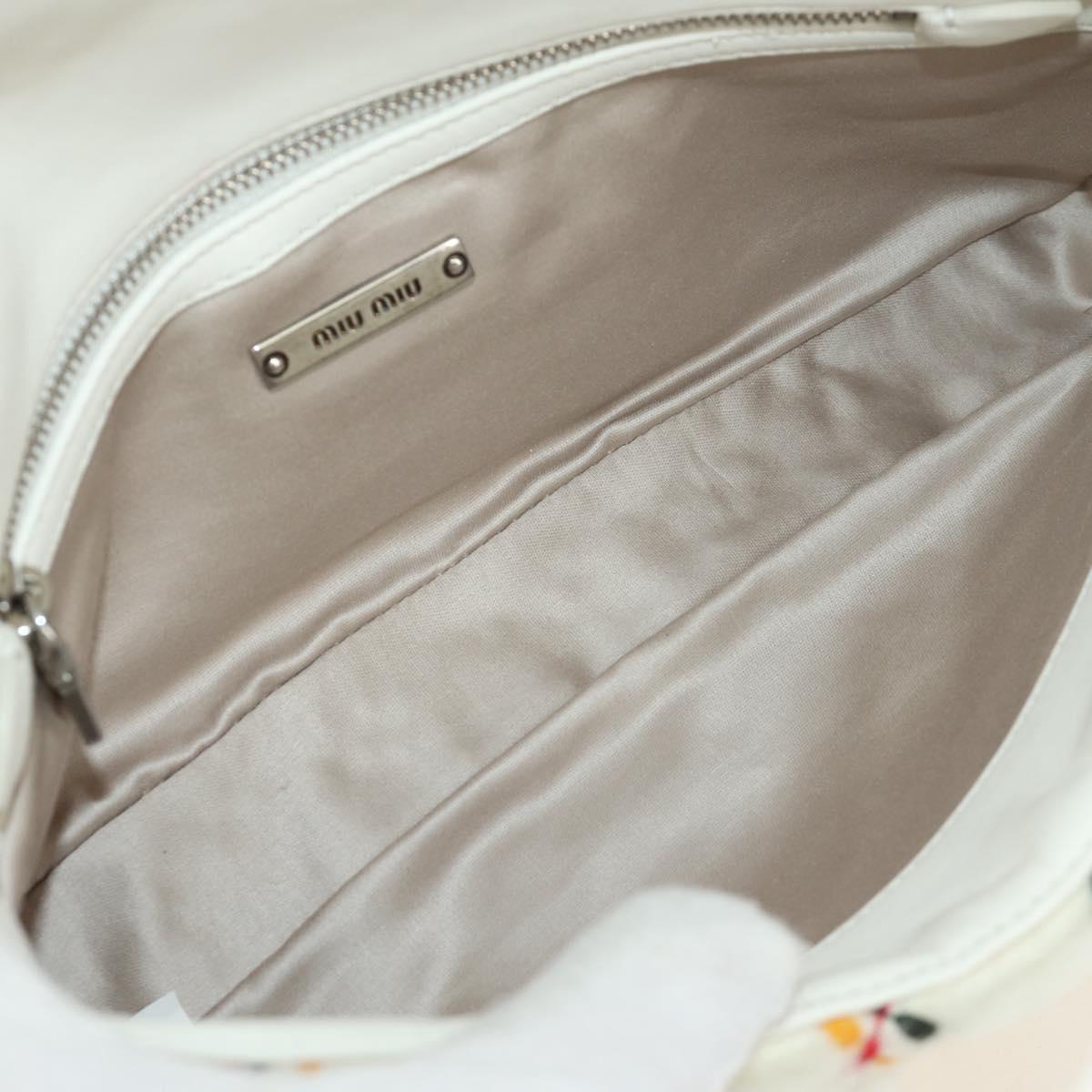 Miu Miu Chain Shoulder Bag Fur White Silver Auth 190605M