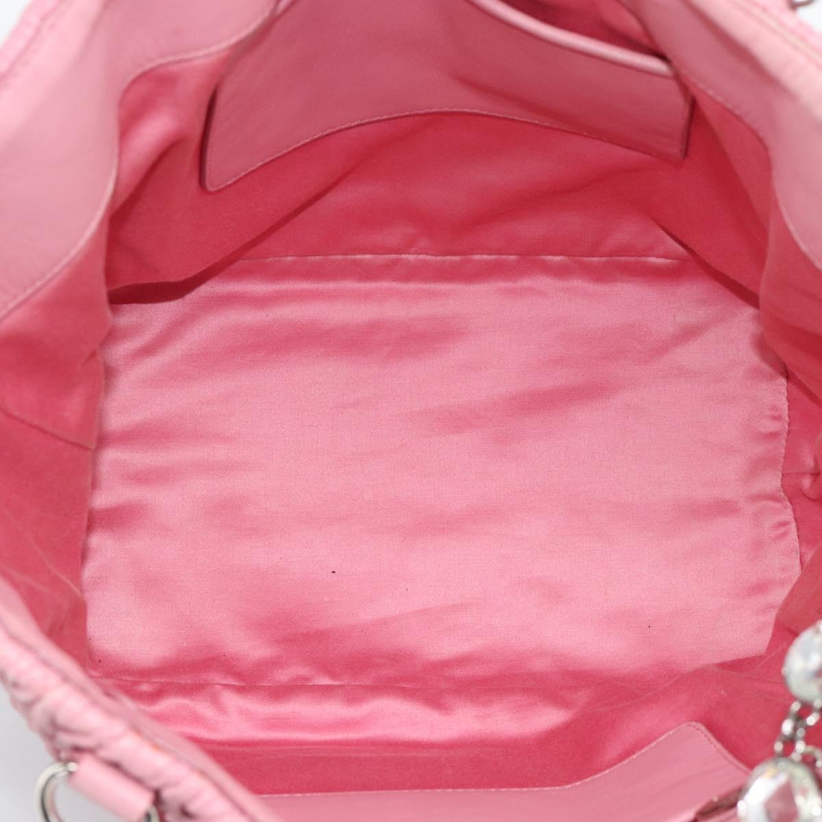 Miu Miu Matelasse Chain Shoulder Bag Leather 2way Pink Silver Auth 190606