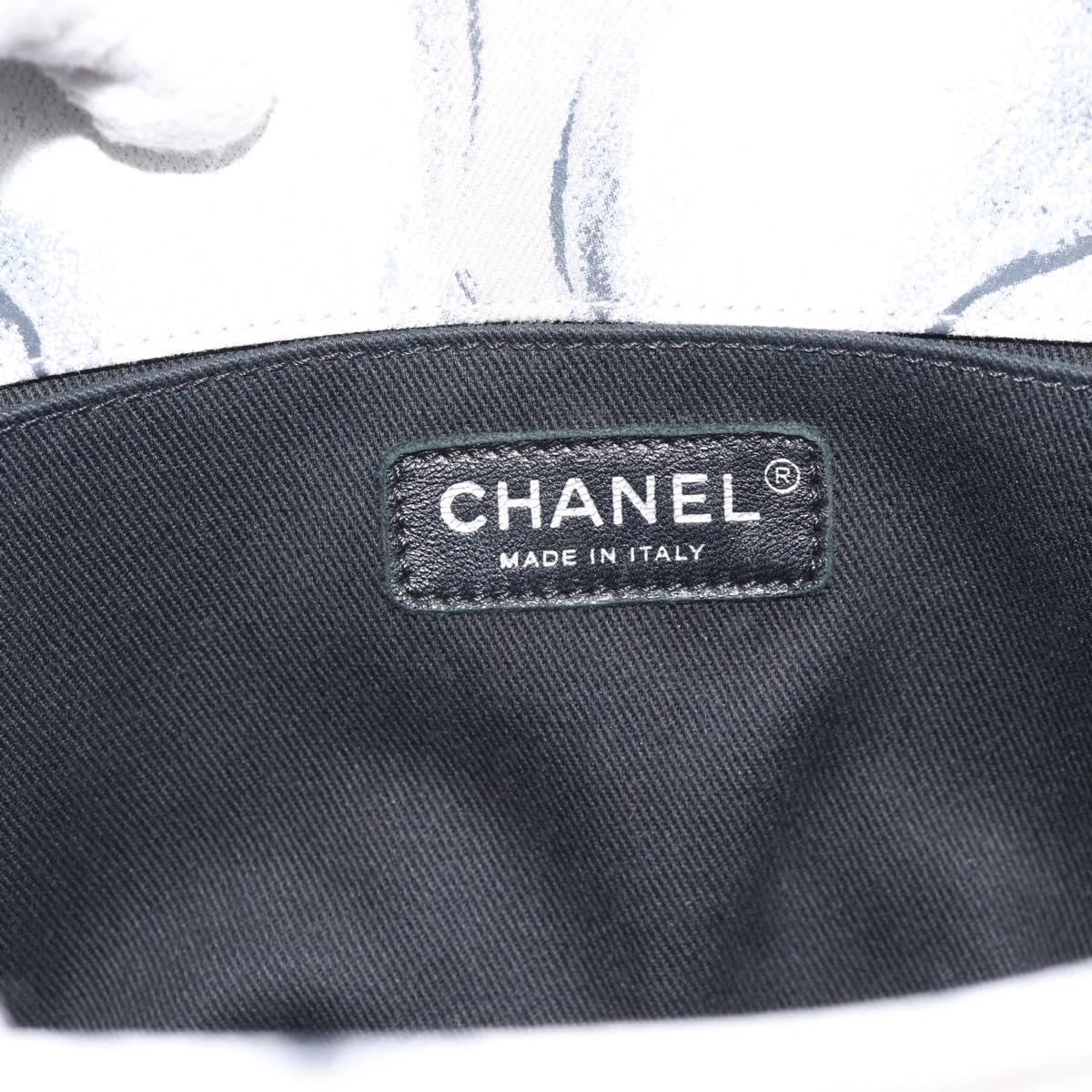 CHANEL Camelia Tote Bag Canvas White Silver CC Auth 190607V