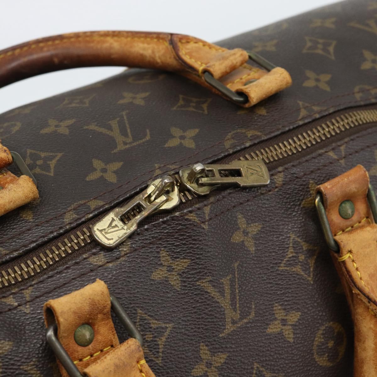 LOUIS VUITTON Monogram Keepall 55 Boston Bag M41424 LV Auth 190609