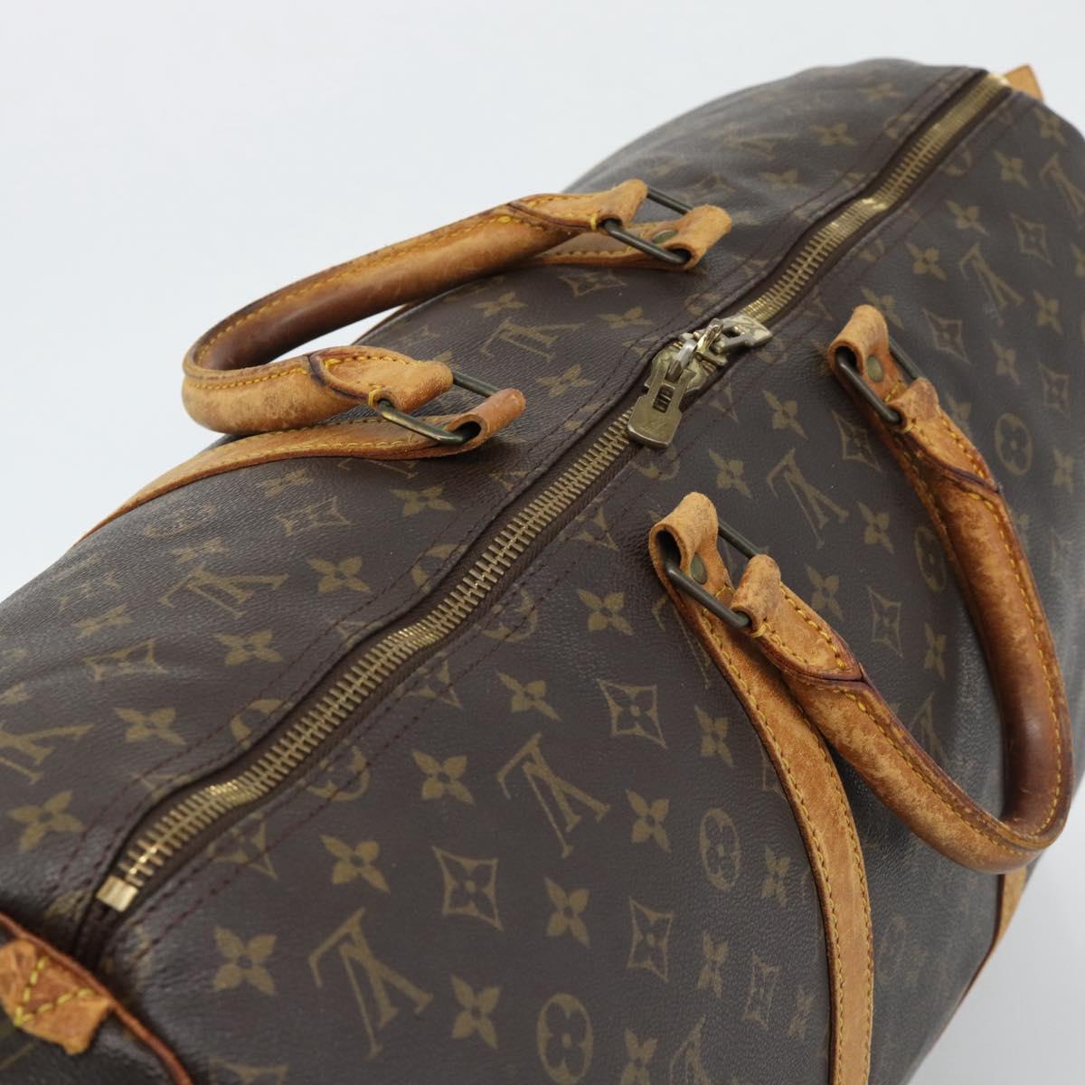 LOUIS VUITTON Monogram Keepall 55 Boston Bag M41424 LV Auth 190609