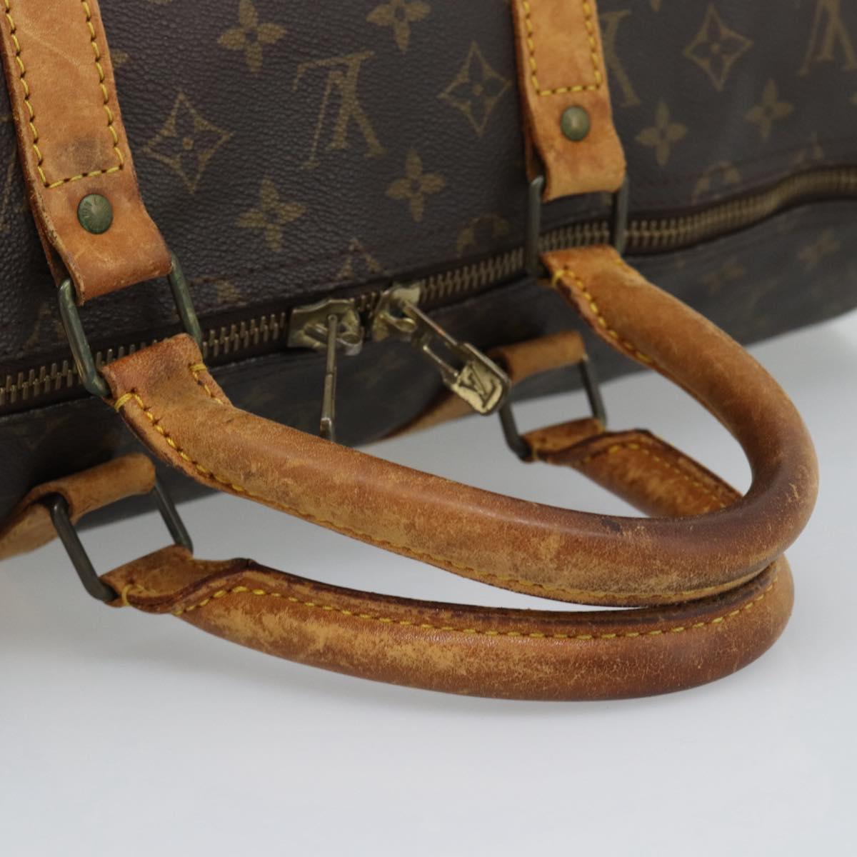 LOUIS VUITTON Monogram Keepall 55 Boston Bag M41424 LV Auth 190609