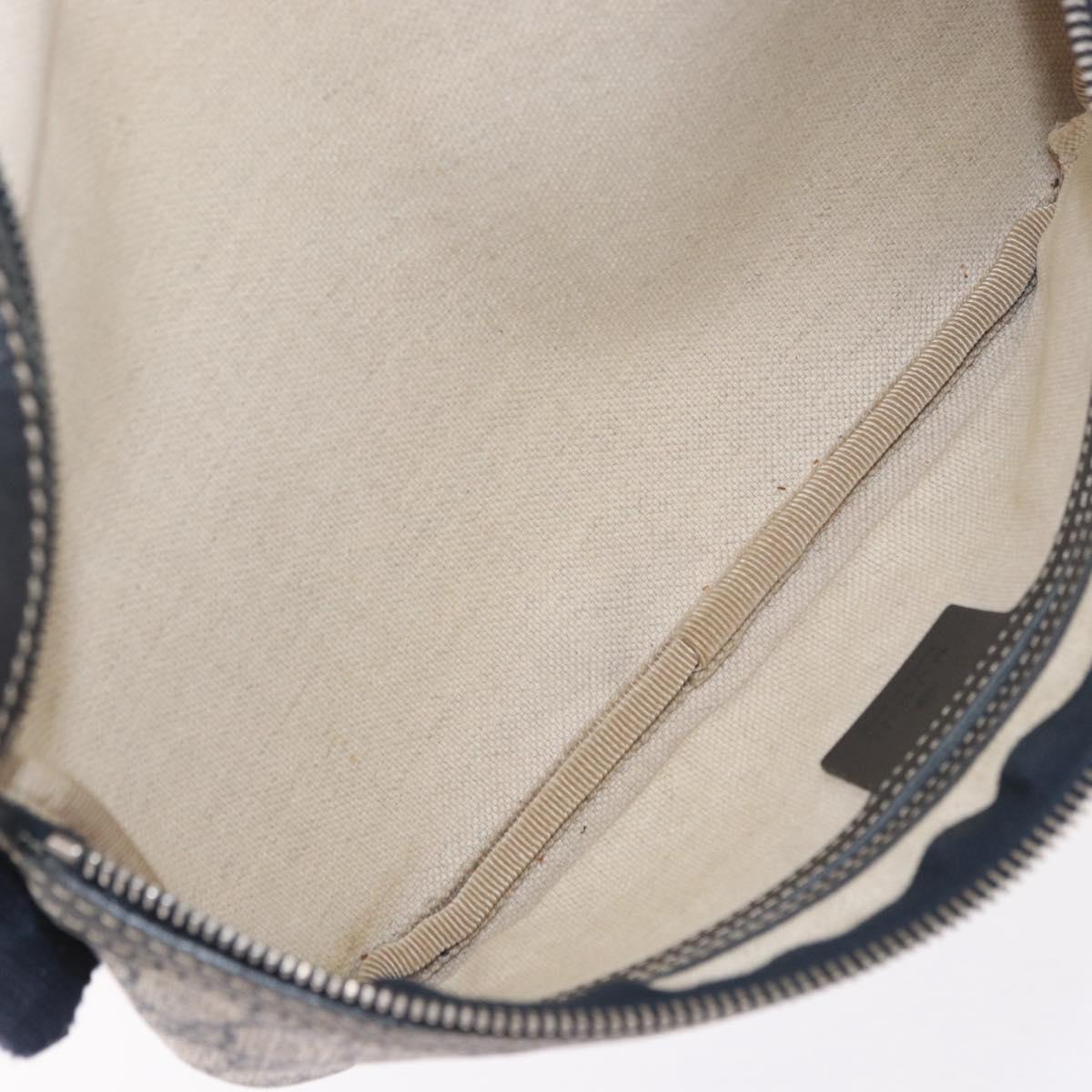 GUCCI GG Supreme Waist Bag PVC Navy Silver 233269 Auth 190610