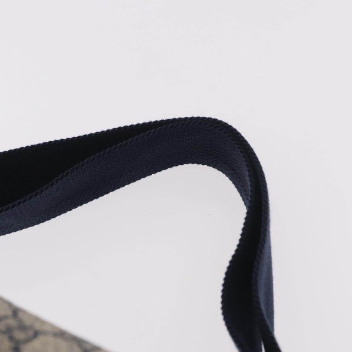 GUCCI GG Supreme Waist Bag PVC Navy Silver 233269 Auth 190610