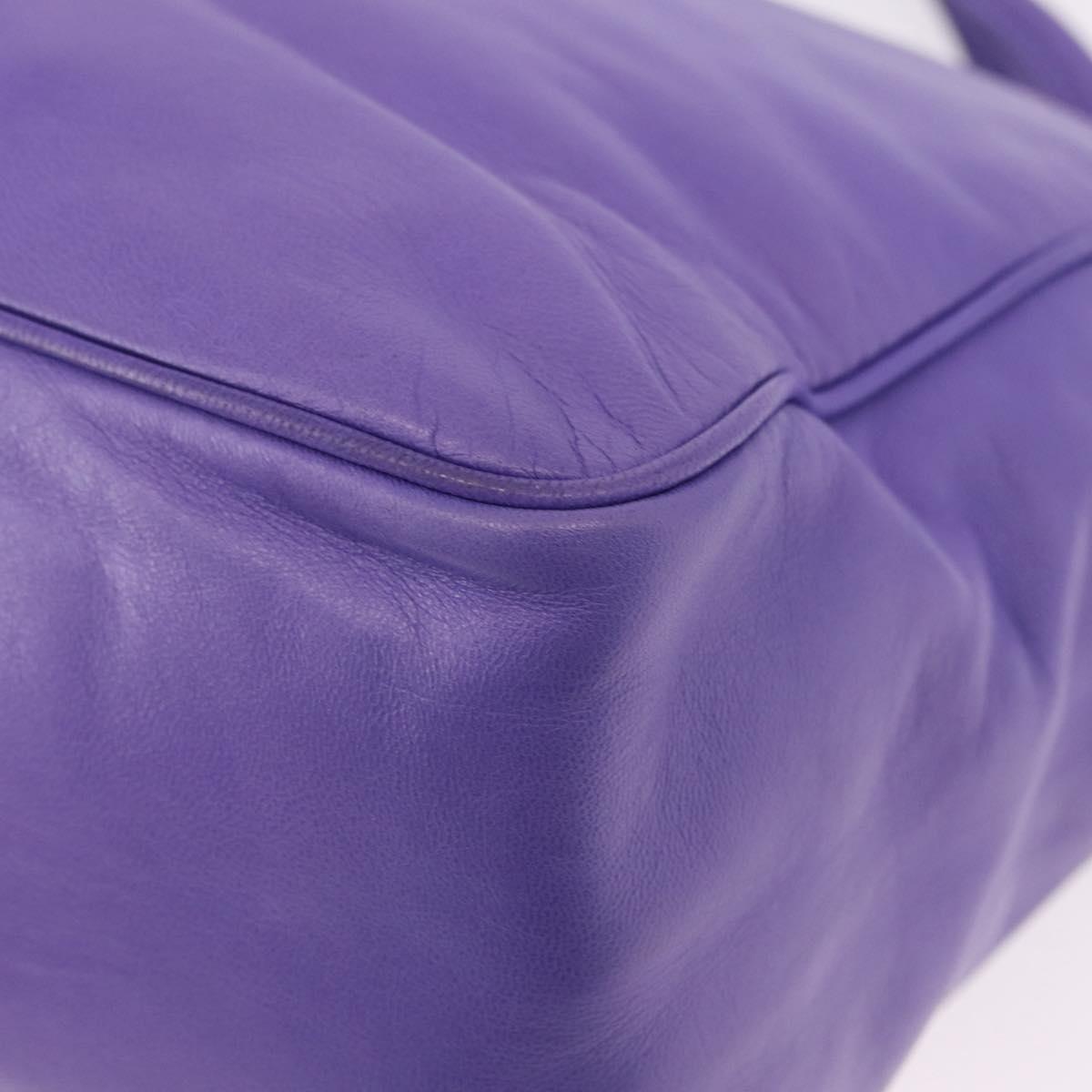 LOEWE Shoulder Bag Leather Purple Gold Auth 190612V