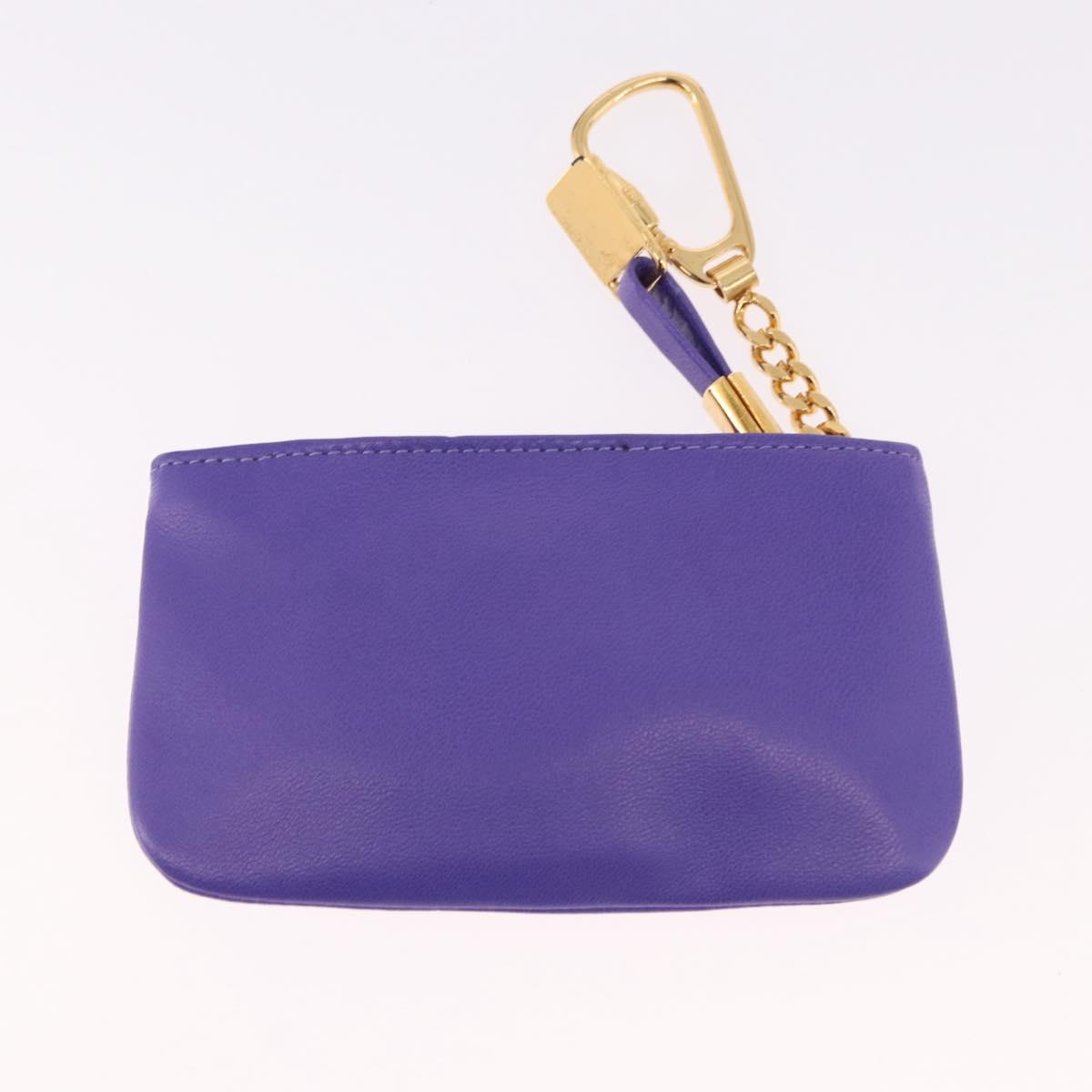 LOEWE Shoulder Bag Leather Purple Gold Auth 190612V