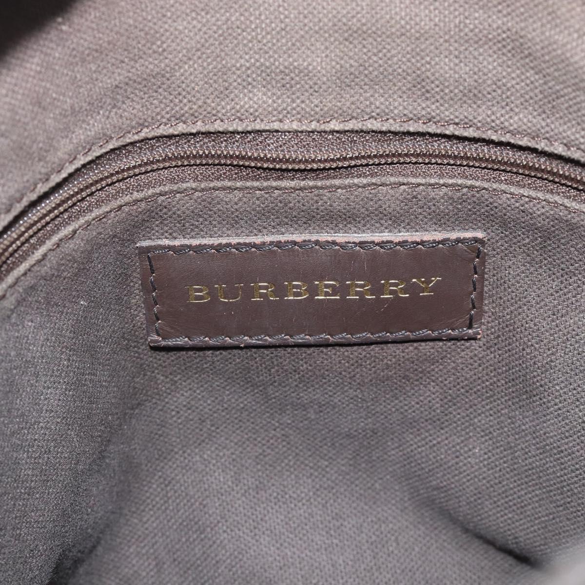 BURBERRY Nova Check Tote Bag PVC 2way Beige Gold Auth 190614