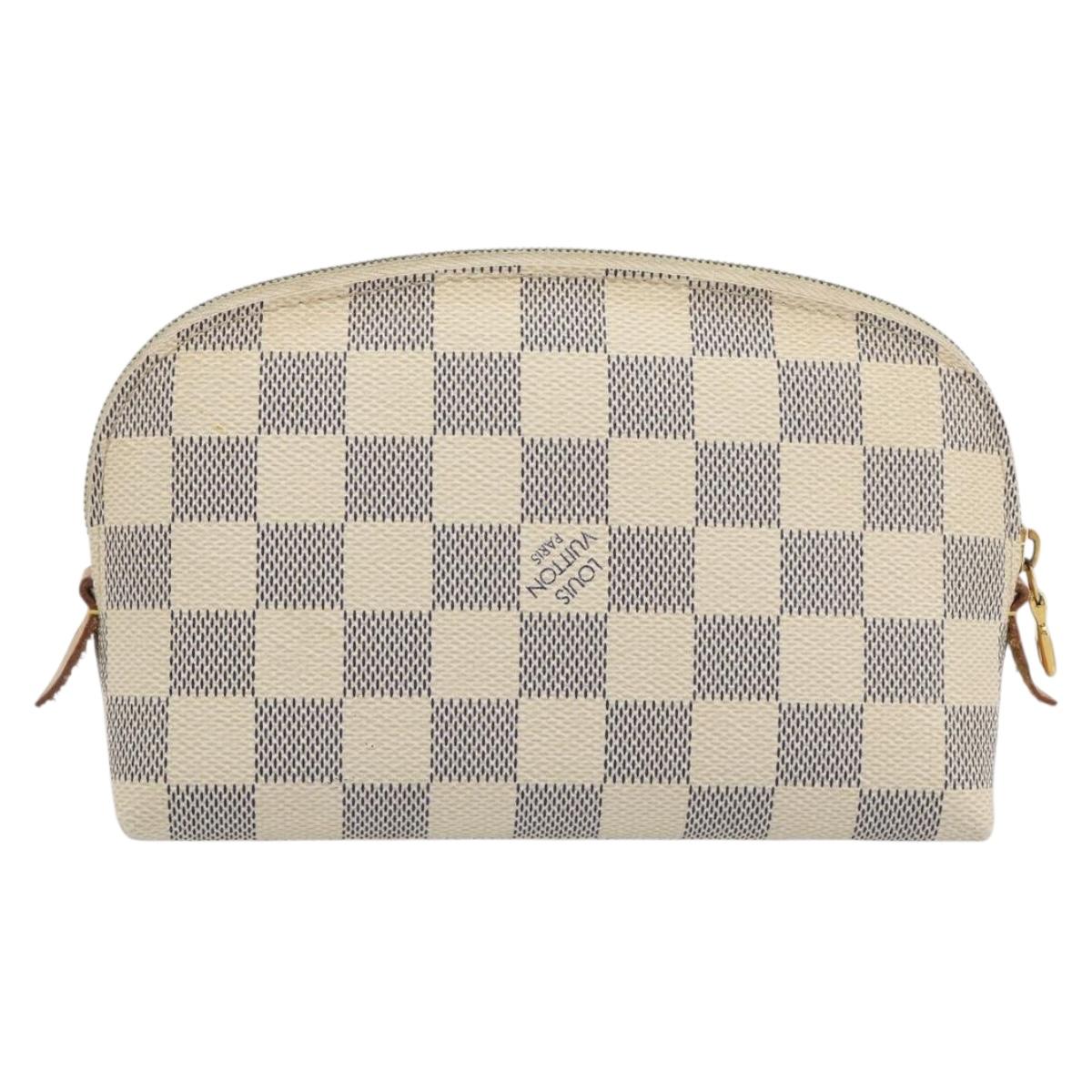 LOUIS VUITTON Damier Azur Pochette Cosmetic PM Pouch N60024 LV Auth 190617