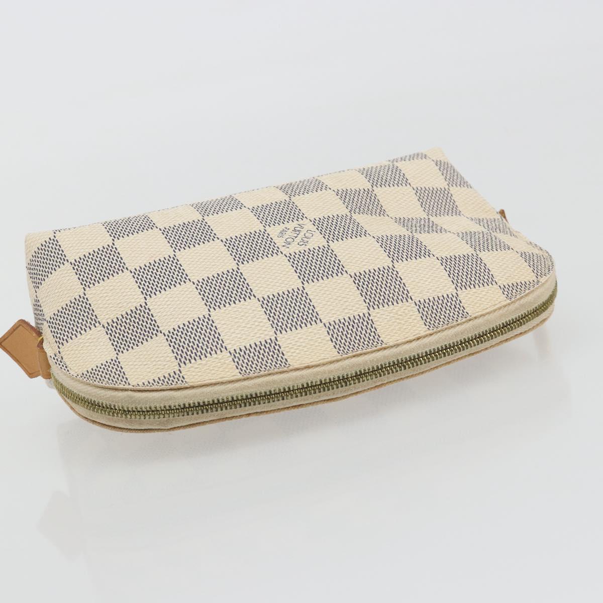 LOUIS VUITTON Damier Azur Pochette Cosmetic PM Pouch N60024 LV Auth 190617