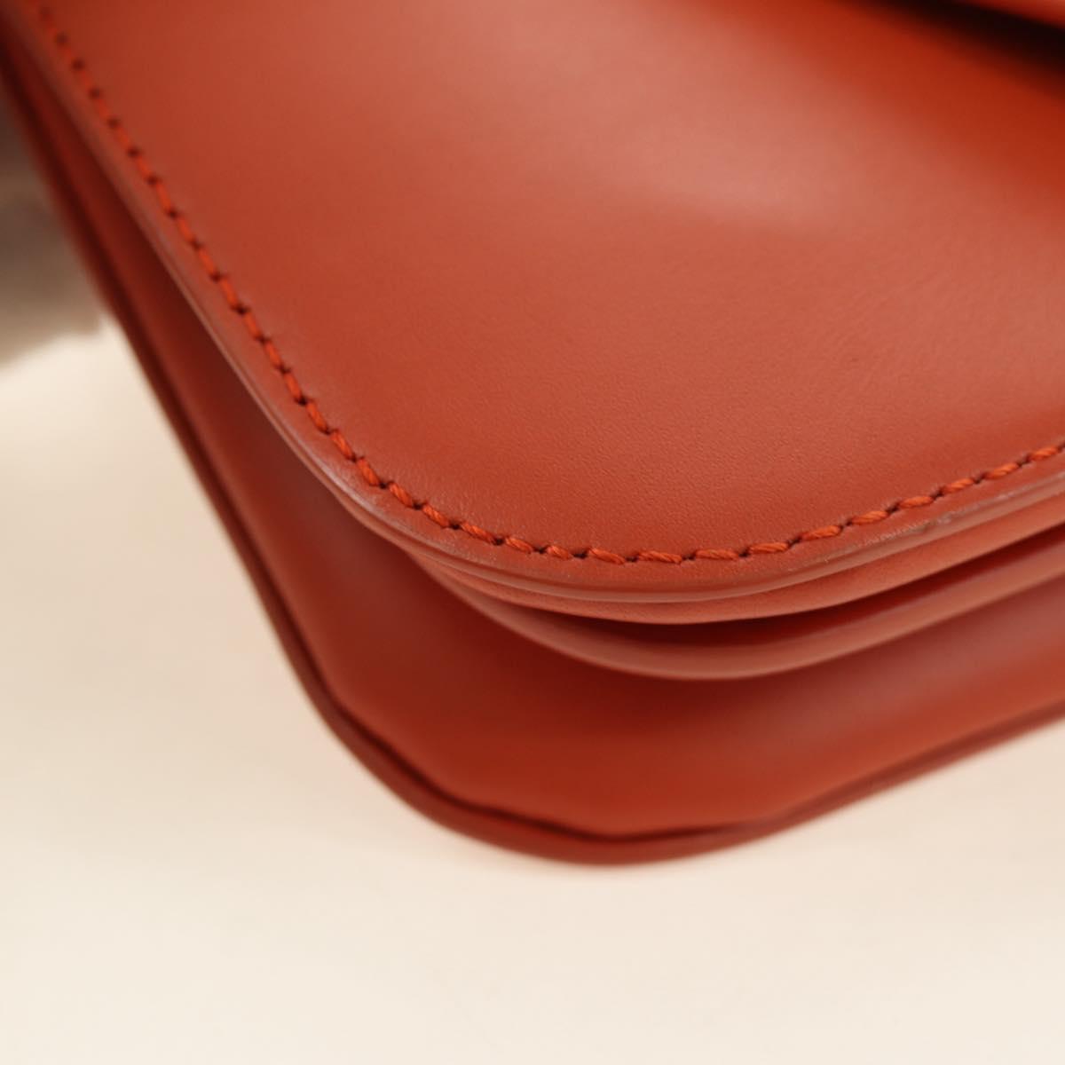 BOTTEGA VENETA Mount Chain Shoulder Bag Leather 2way Orange Gold Auth 190620V