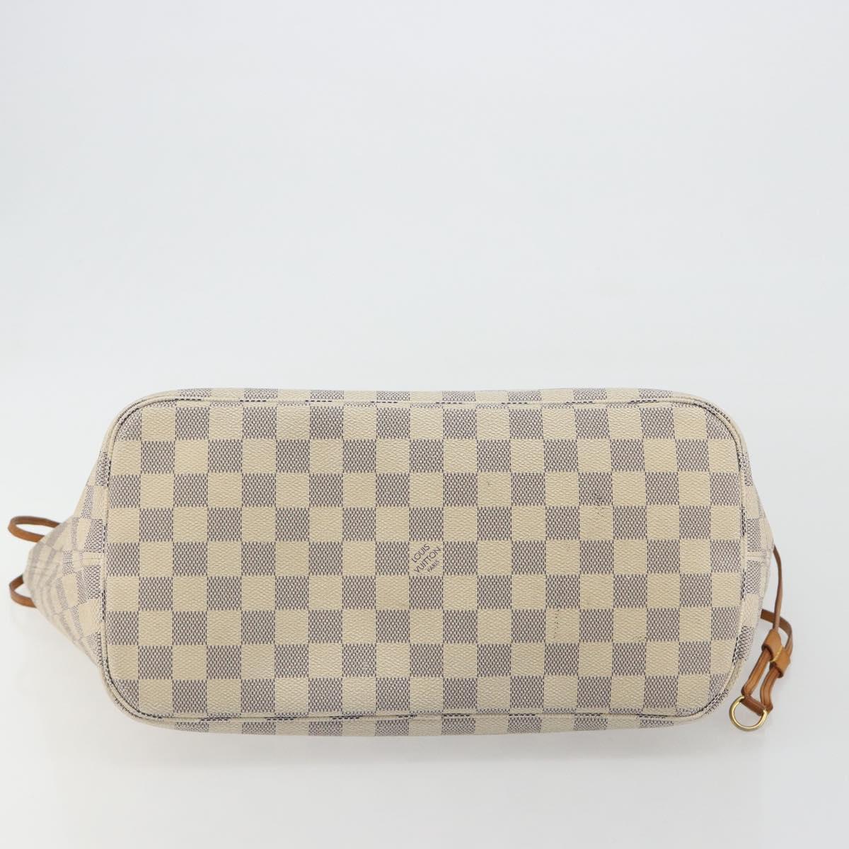 LOUIS VUITTON Damier Azur Neverfull MM Tote Bag N41605 LV Auth 190624