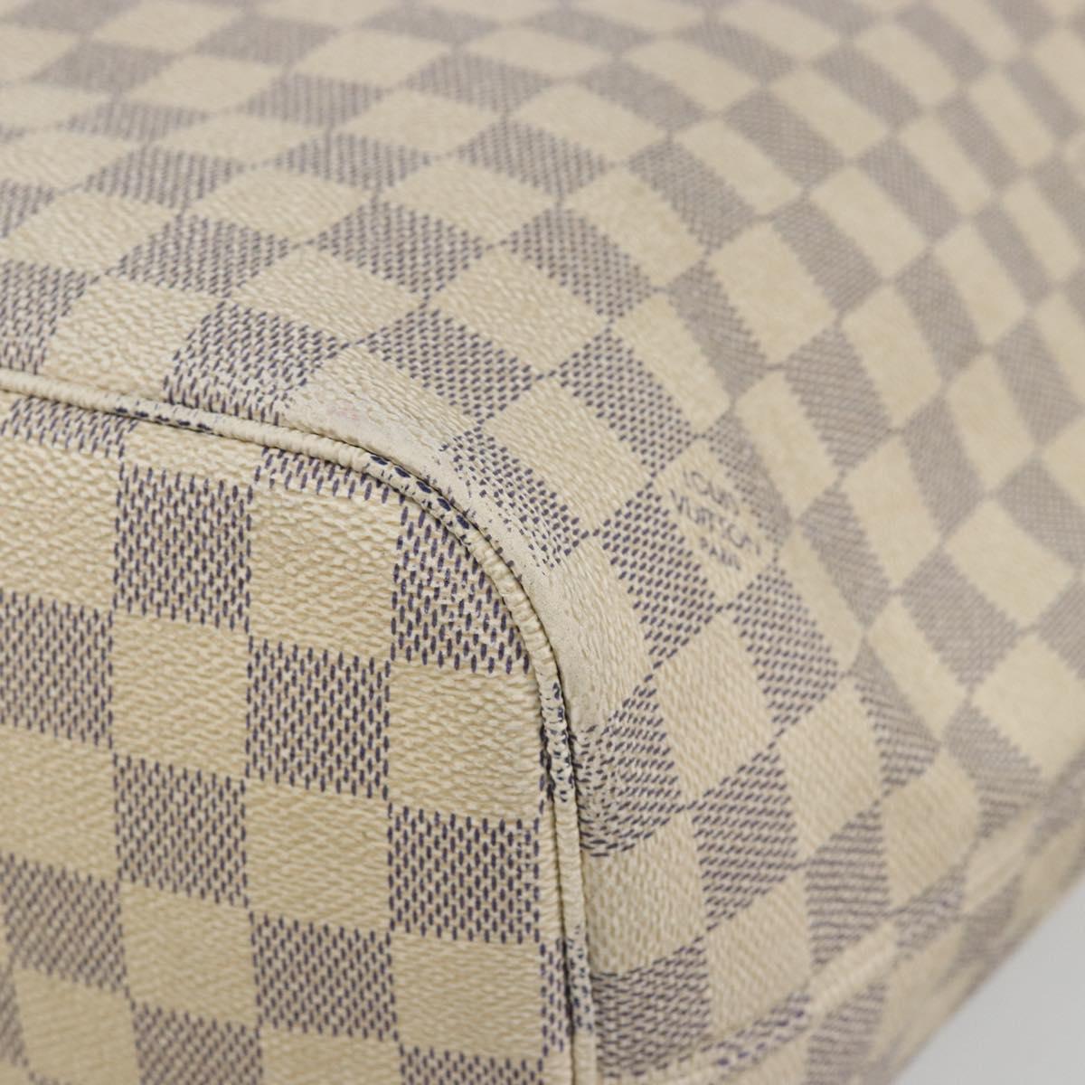 LOUIS VUITTON Damier Azur Neverfull MM Tote Bag N41605 LV Auth 190624