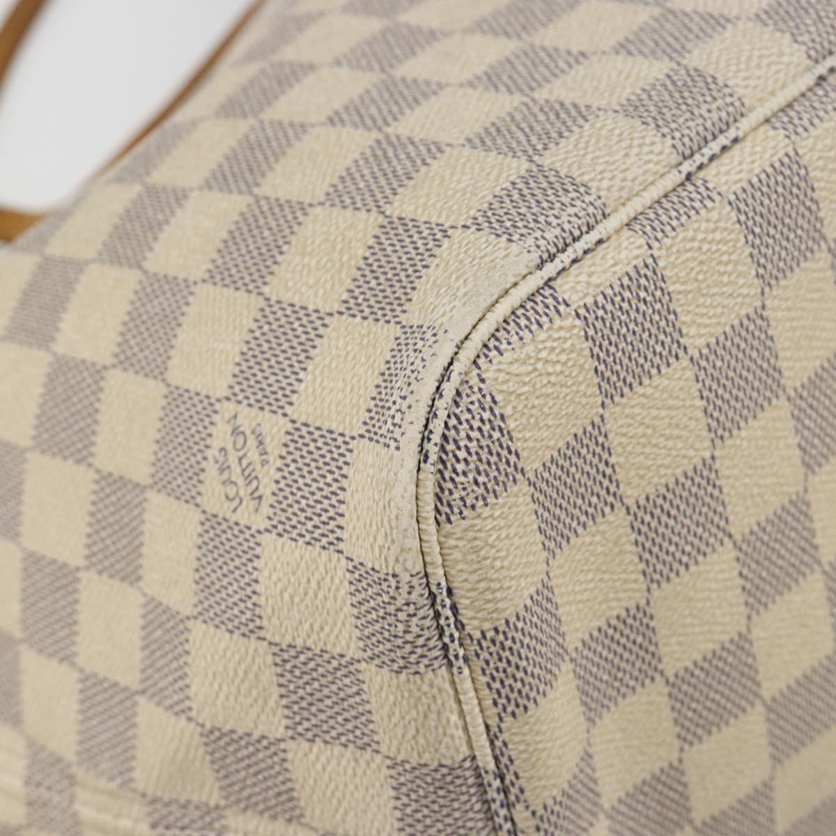 LOUIS VUITTON Damier Azur Neverfull MM Tote Bag N41605 LV Auth 190624