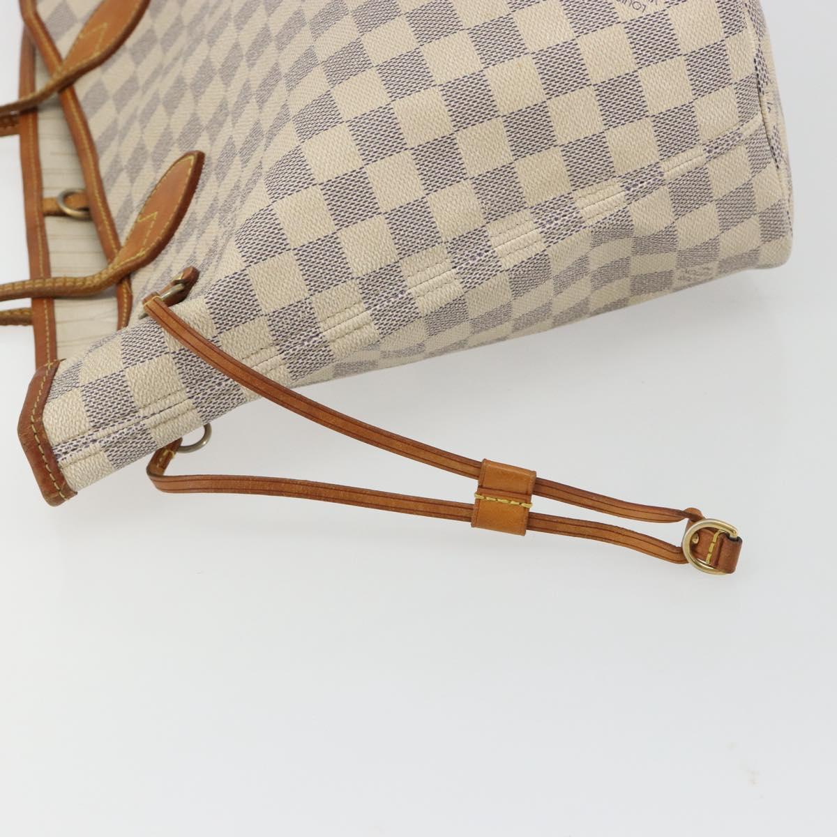 LOUIS VUITTON Damier Azur Neverfull MM Tote Bag N41605 LV Auth 190624