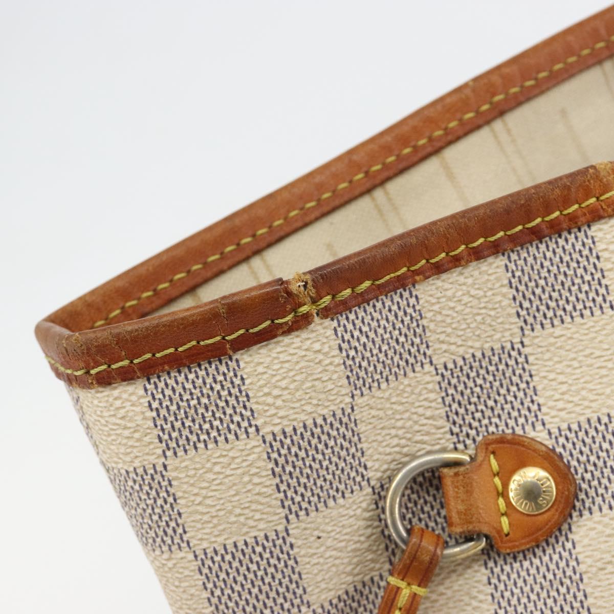 LOUIS VUITTON Damier Azur Neverfull MM Tote Bag N41605 LV Auth 190624