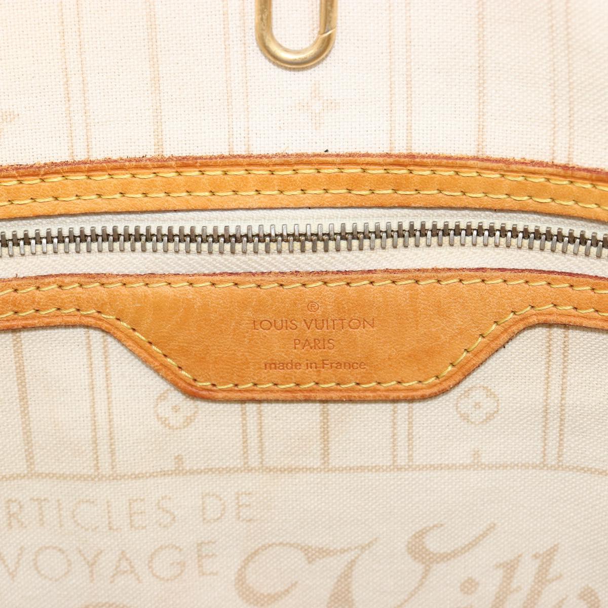 LOUIS VUITTON Damier Azur Neverfull MM Tote Bag N41605 LV Auth 190624
