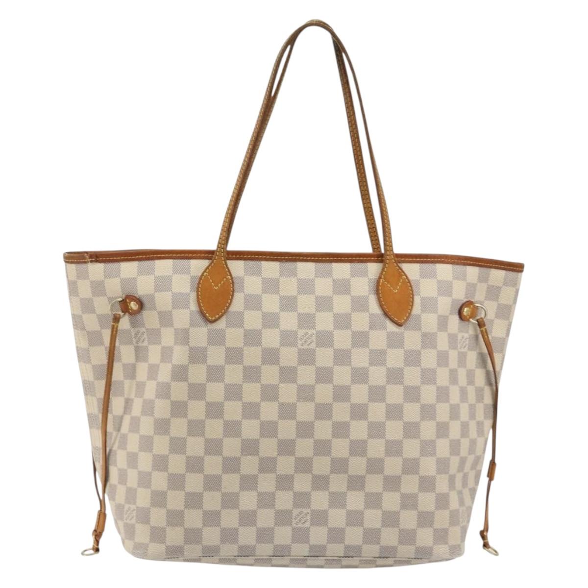LOUIS VUITTON Damier Azur Neverfull MM Tote Bag N41605 LV Auth 190624