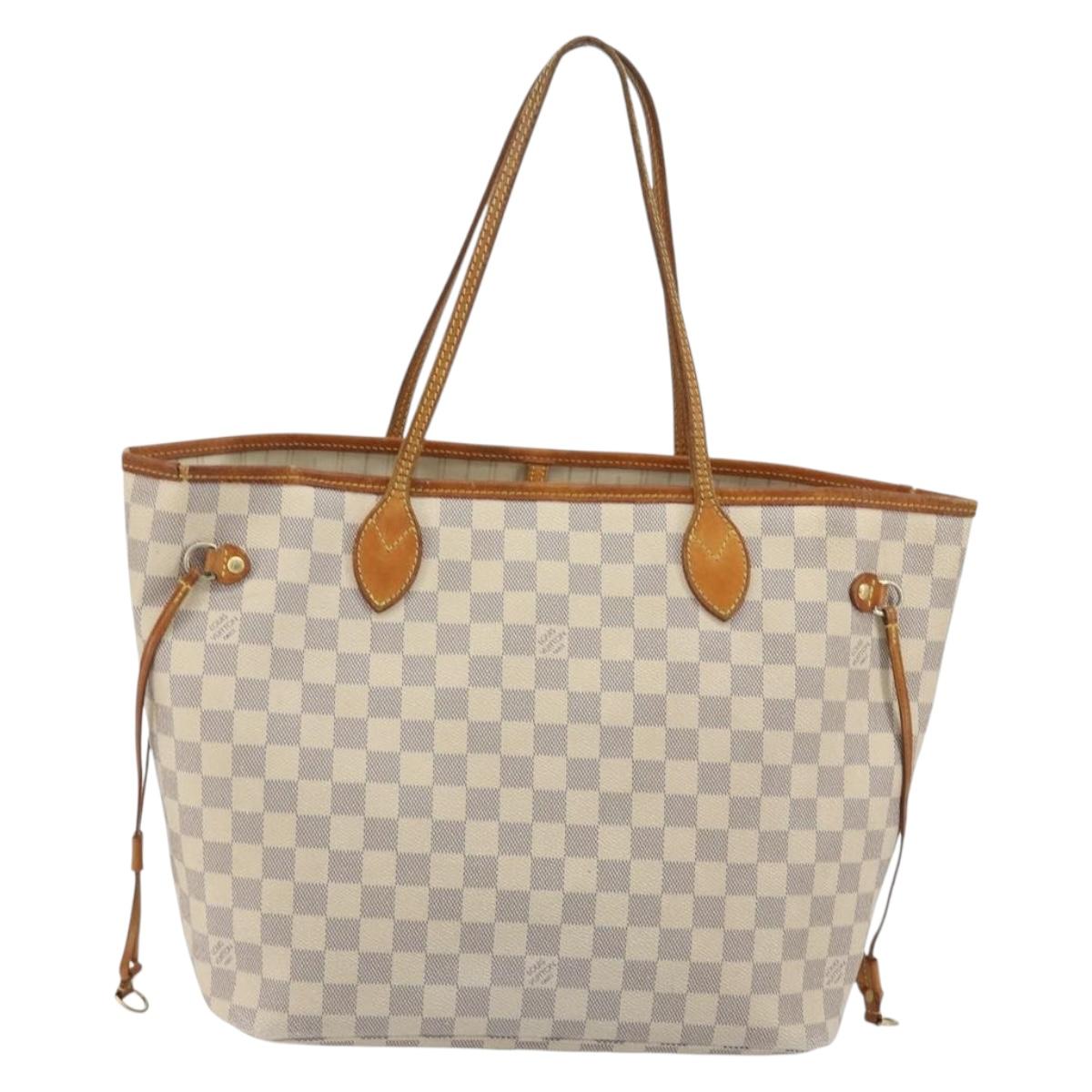 LOUIS VUITTON Damier Azur Neverfull MM Tote Bag N41605 LV Auth 190624