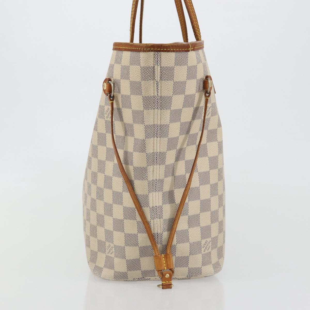 LOUIS VUITTON Damier Azur Neverfull MM Tote Bag N41605 LV Auth 190624