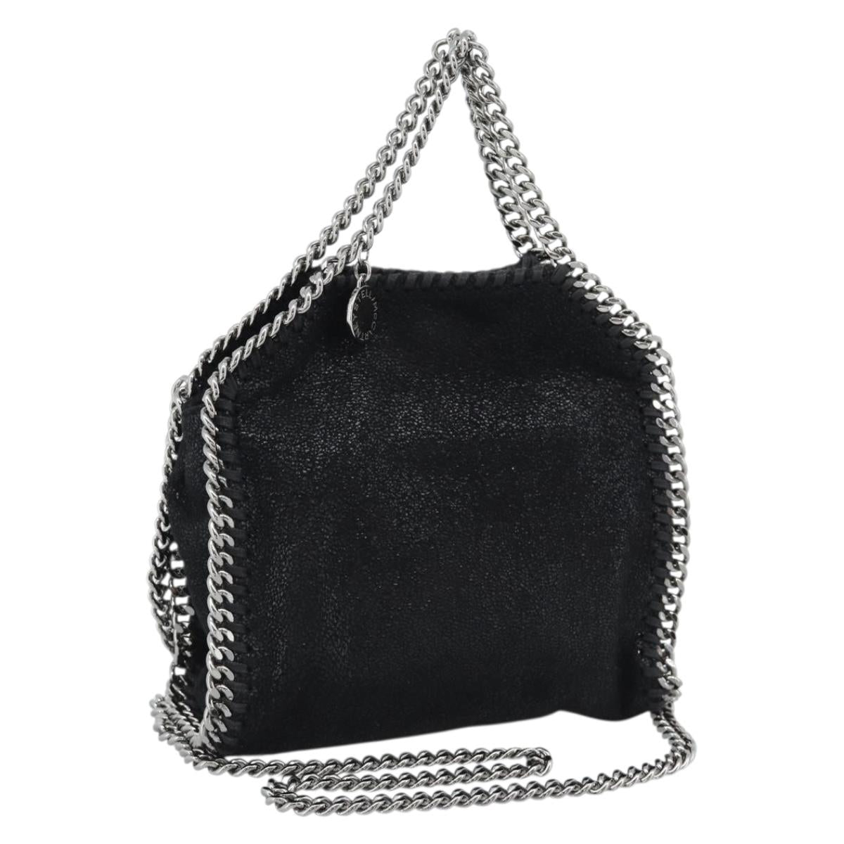 Stella MacCartney Chain Falabella Tiny Bag Polyester 2way Black Auth 190626A