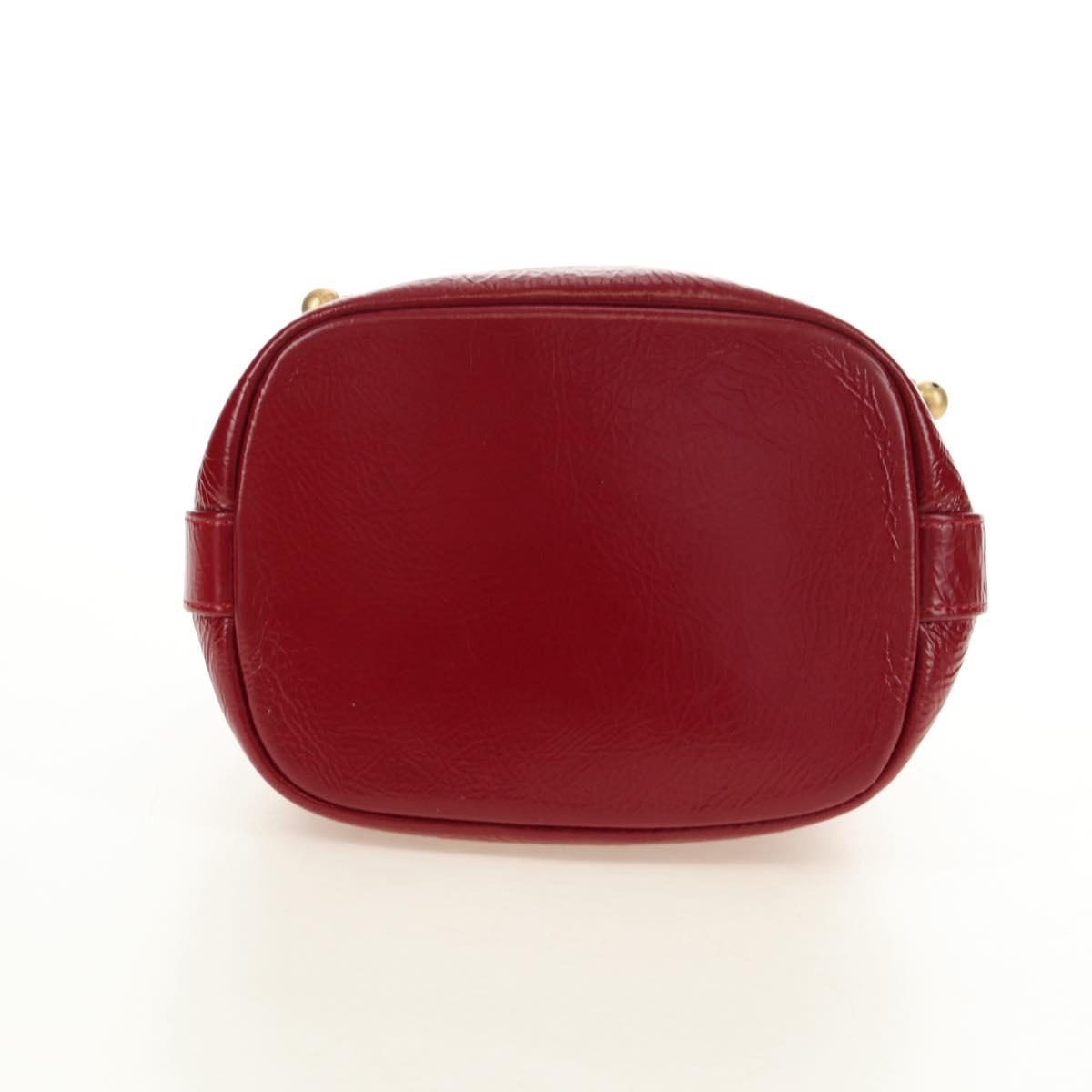 CHANEL COCO Mark Chain Shoulder Bag Leather Red Gold CC Auth 190631SV