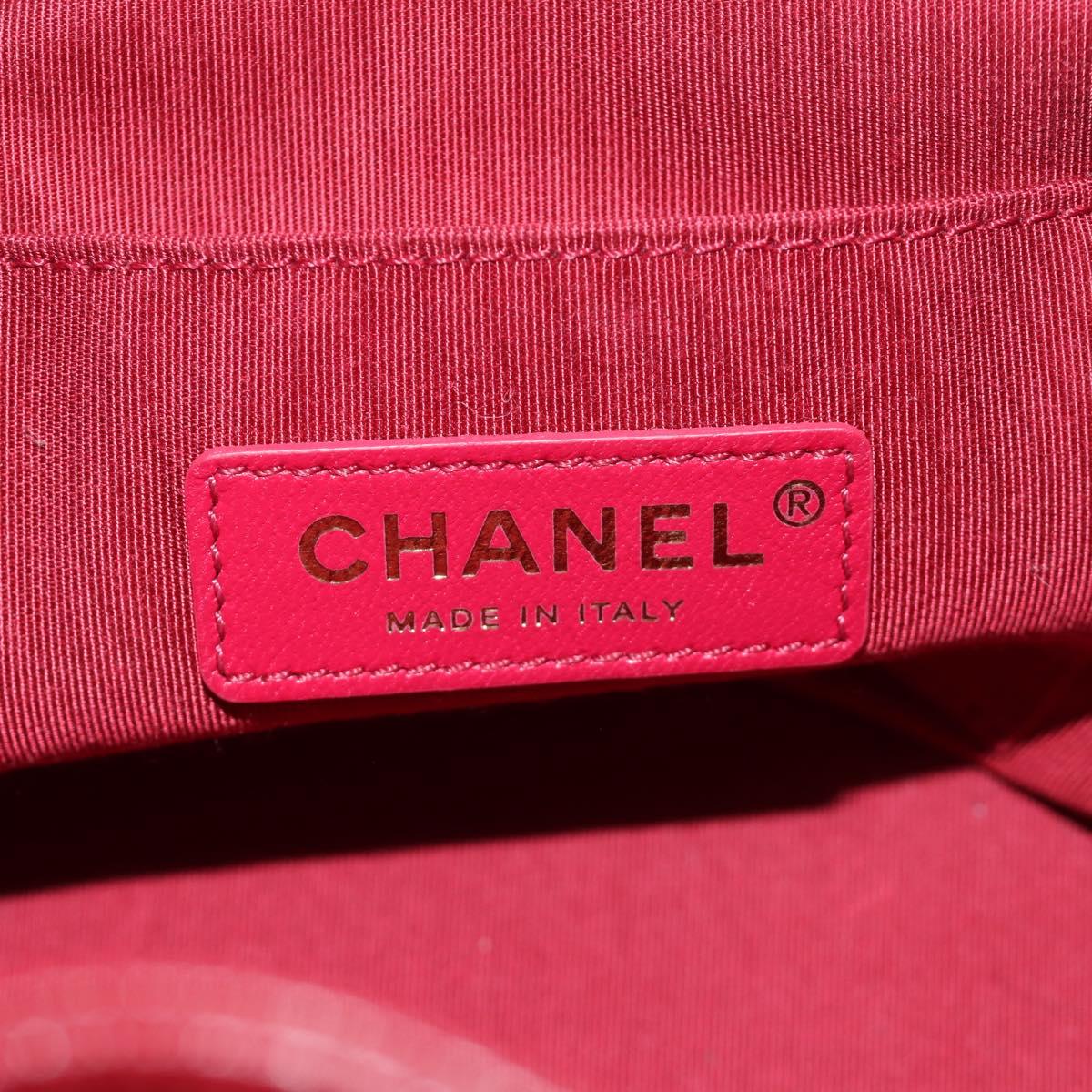CHANEL COCO Mark Chain Shoulder Bag Leather Red Gold CC Auth 190631SV