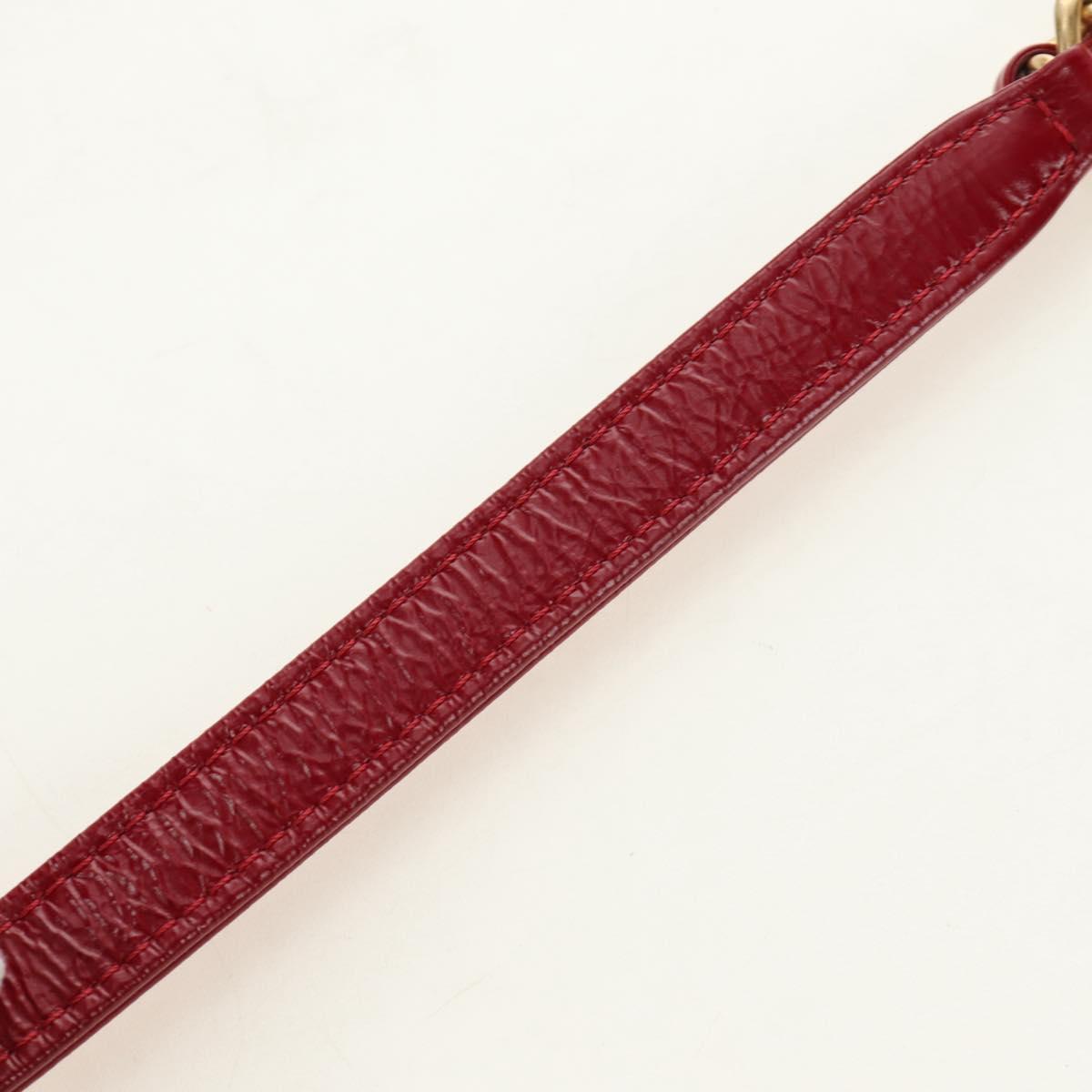 CHANEL COCO Mark Chain Shoulder Bag Leather Red Gold CC Auth 190631SV