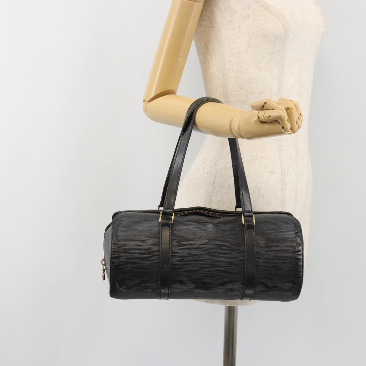 LOUIS VUITTON Epi Soufflot Hand Bag Black M52222 LV Auth 190634