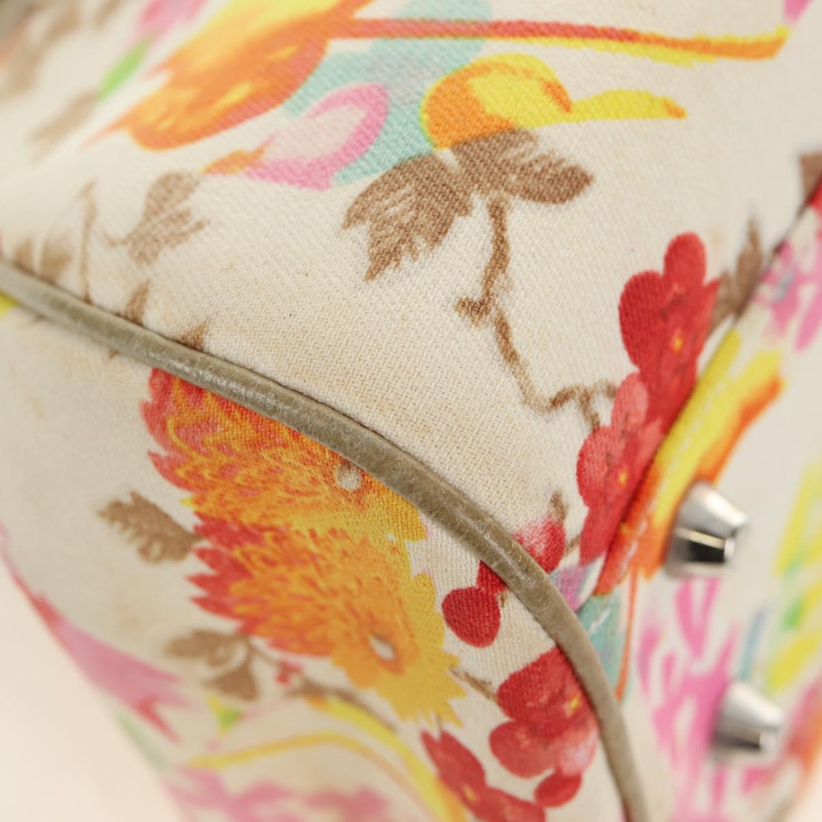 Christian Dior Boston Bag Canvas Multicolor Silver Auth 190638M