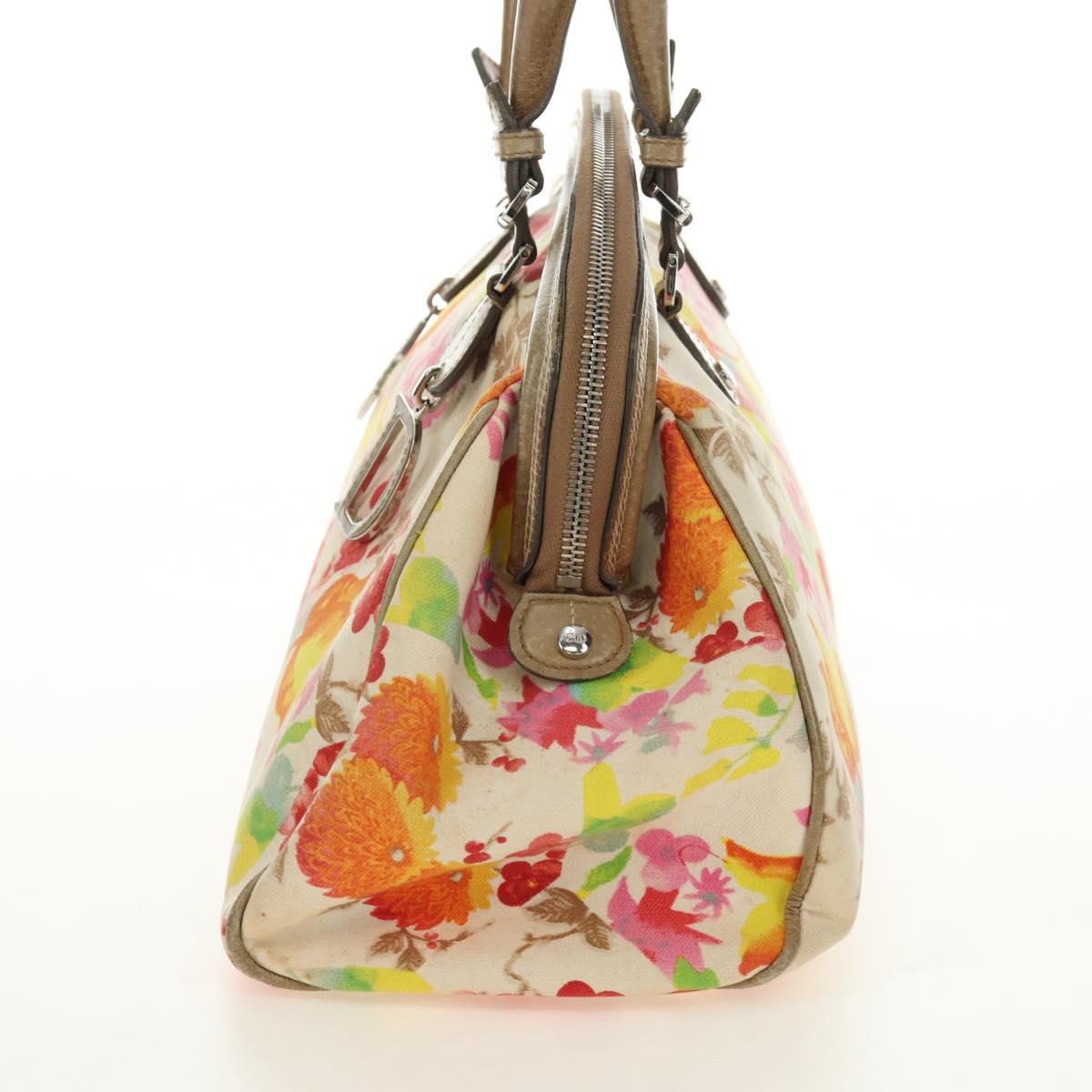 Christian Dior Boston Bag Canvas Multicolor Silver Auth 190638M