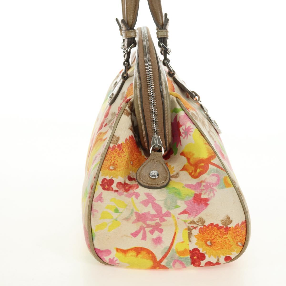 Christian Dior Boston Bag Canvas Multicolor Silver Auth 190638M