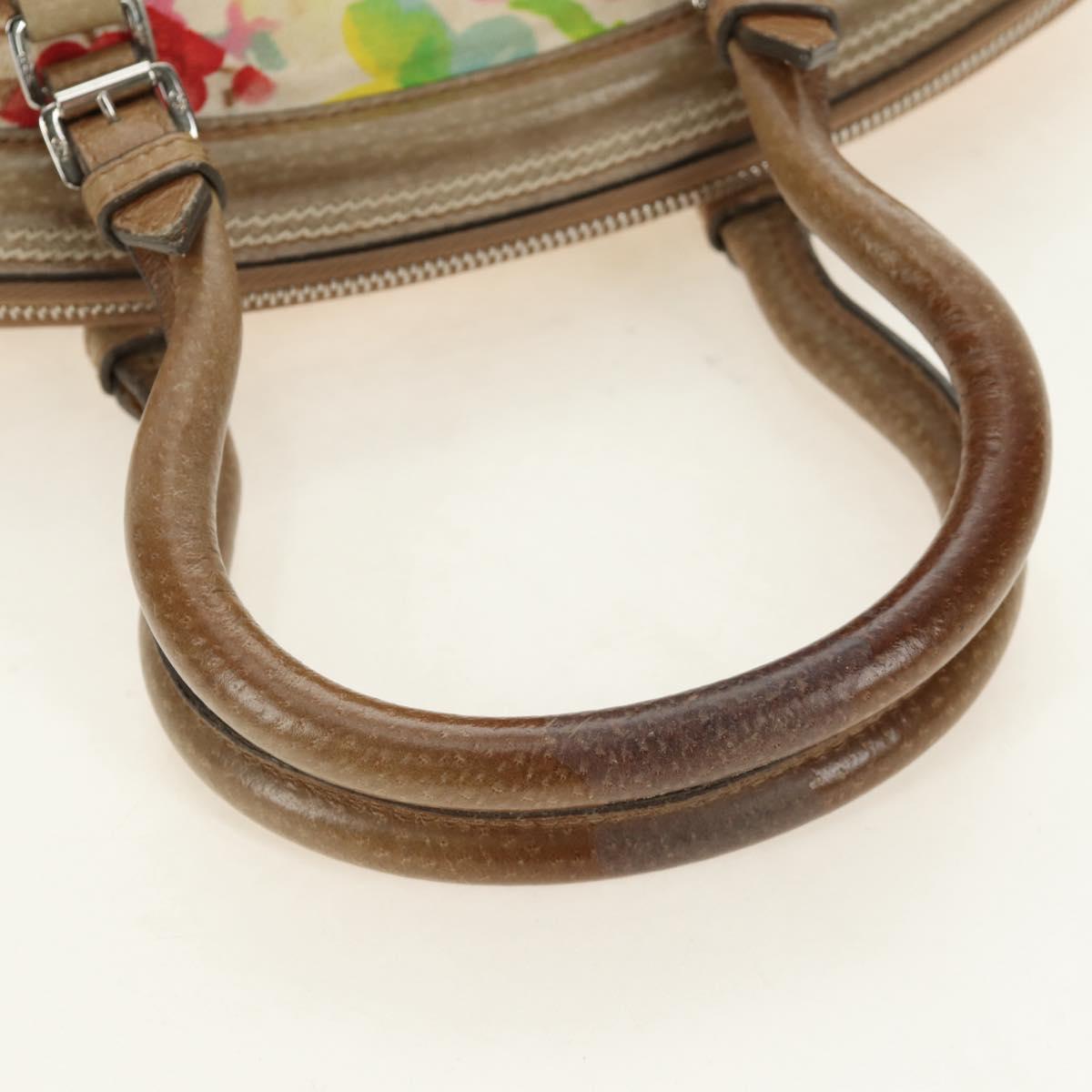 Christian Dior Boston Bag Canvas Multicolor Silver Auth 190638M