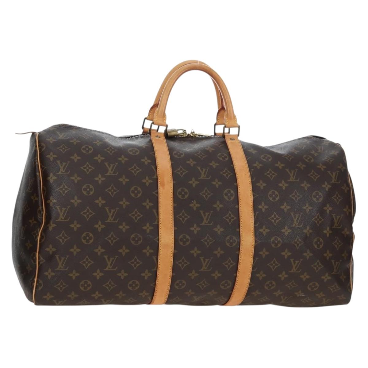 LOUIS VUITTON Monogram Keepall 55 Boston Bag M41424 LV Auth 190643A
