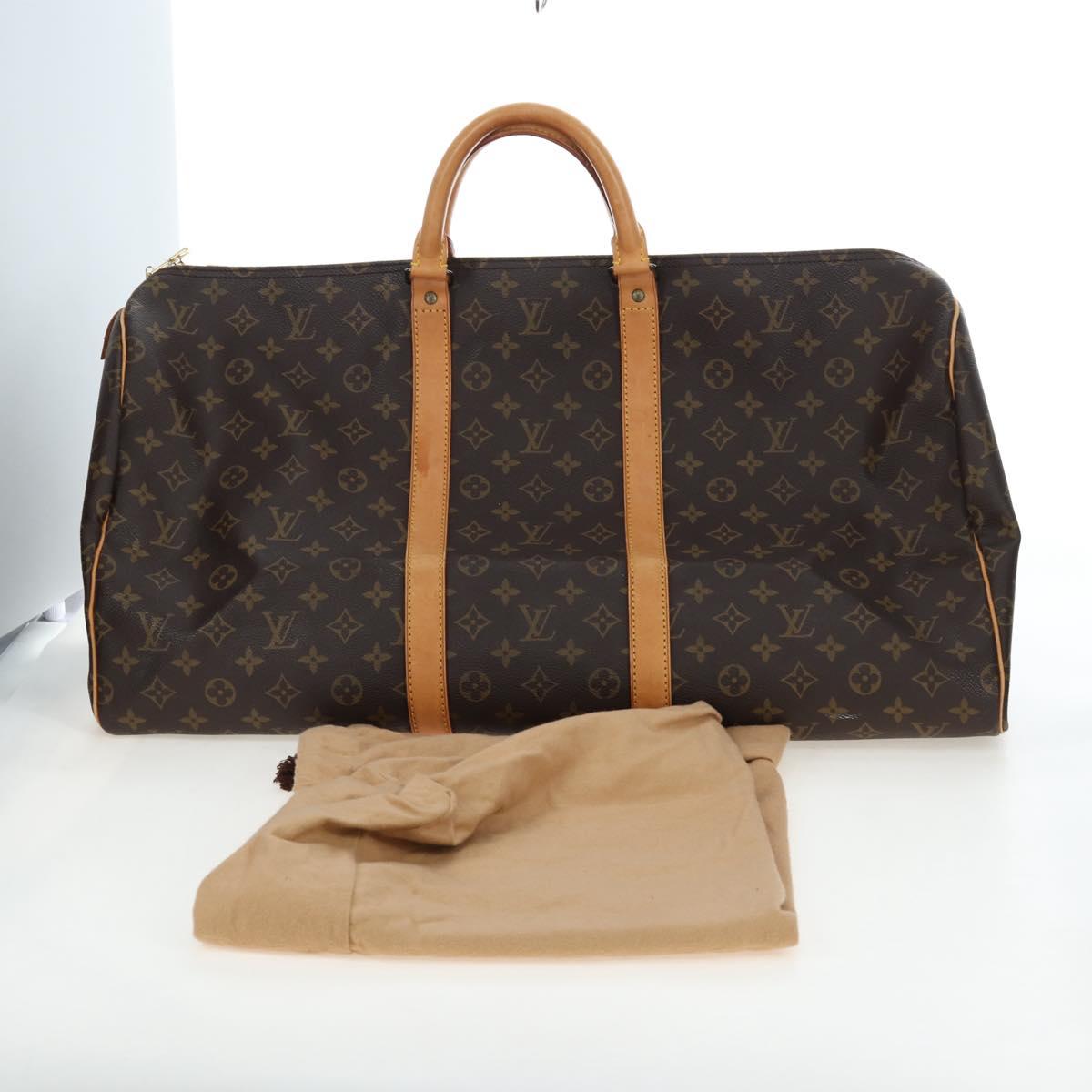 LOUIS VUITTON Monogram Keepall 55 Boston Bag M41424 LV Auth 190643A