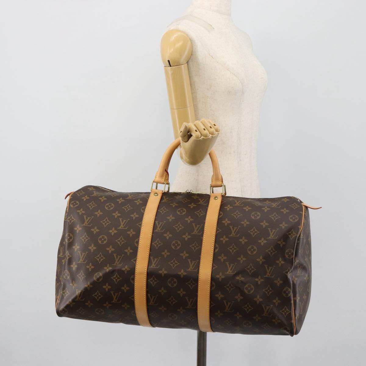 LOUIS VUITTON Monogram Keepall 50 Boston Bag M41426 LV Auth 190644