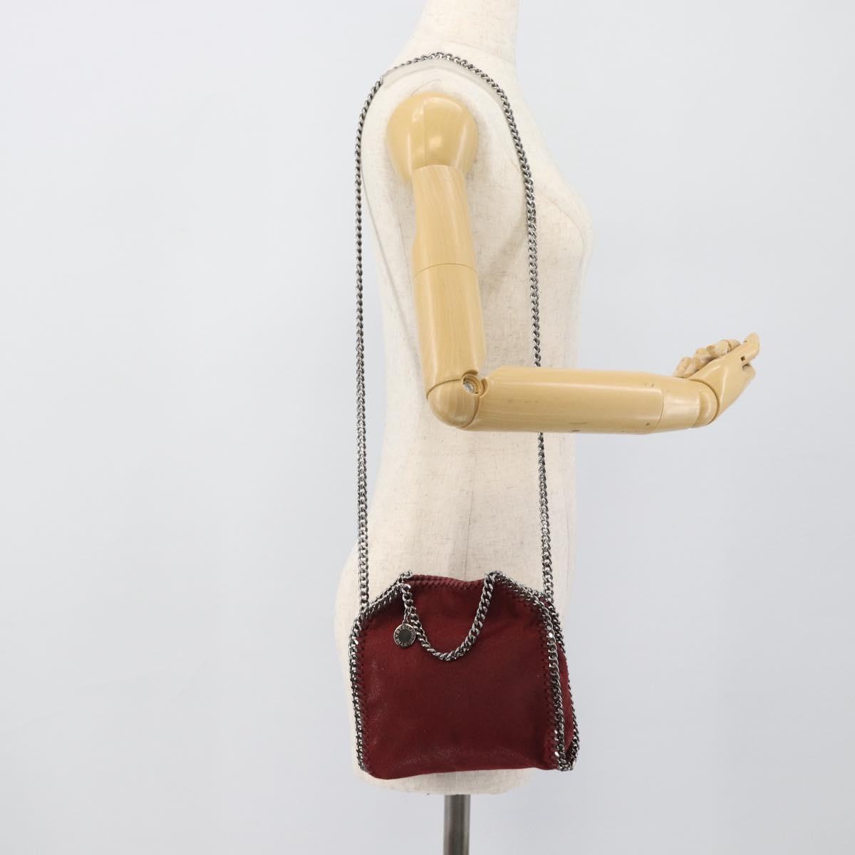 Stella MacCartney Chain Falabella Tiny Bag Polyester 2way Bordeaux Auth 190646A