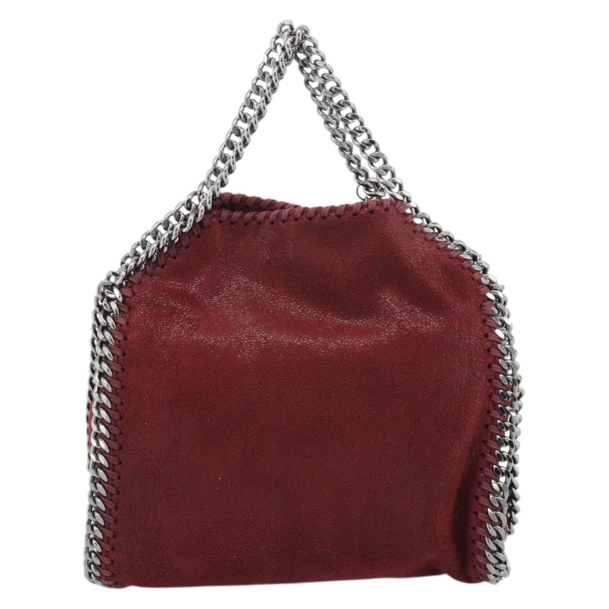 Stella MacCartney Chain Falabella Tiny Bag Polyester 2way Bordeaux Auth 190646A