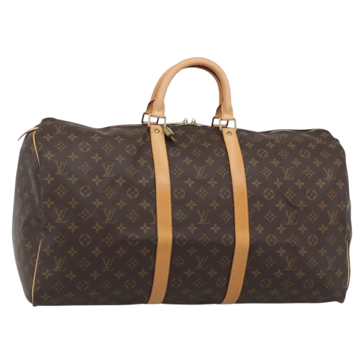LOUIS VUITTON Monogram Keepall 55 Boston Bag M41424 LV Auth 190647A