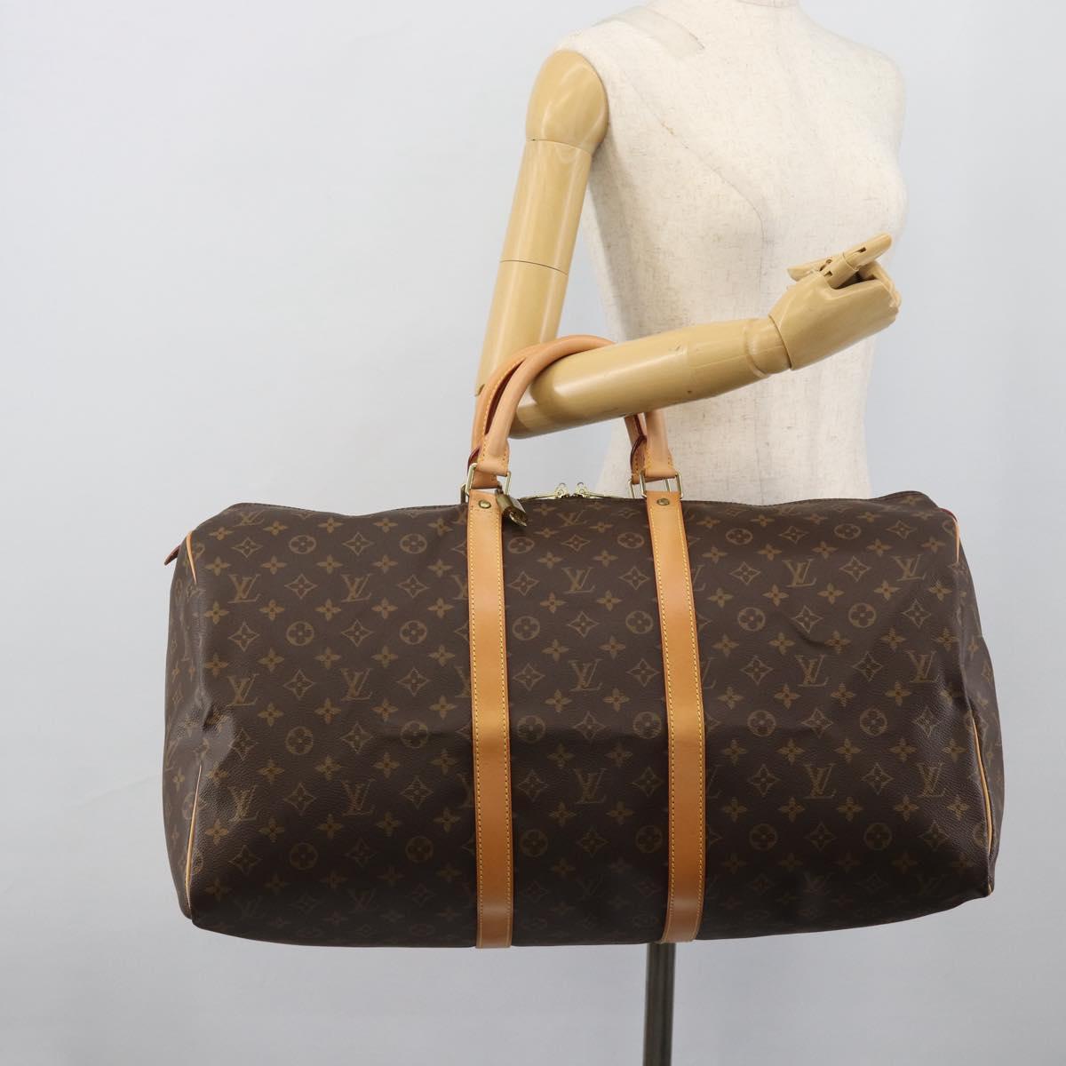 LOUIS VUITTON Monogram Keepall 55 Boston Bag M41424 LV Auth 190647A