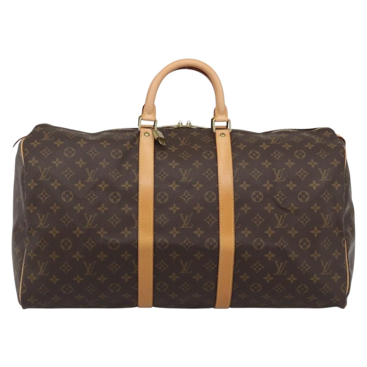 LOUIS VUITTON Monogram Keepall 55 Boston Bag M41424 LV Auth 190647A