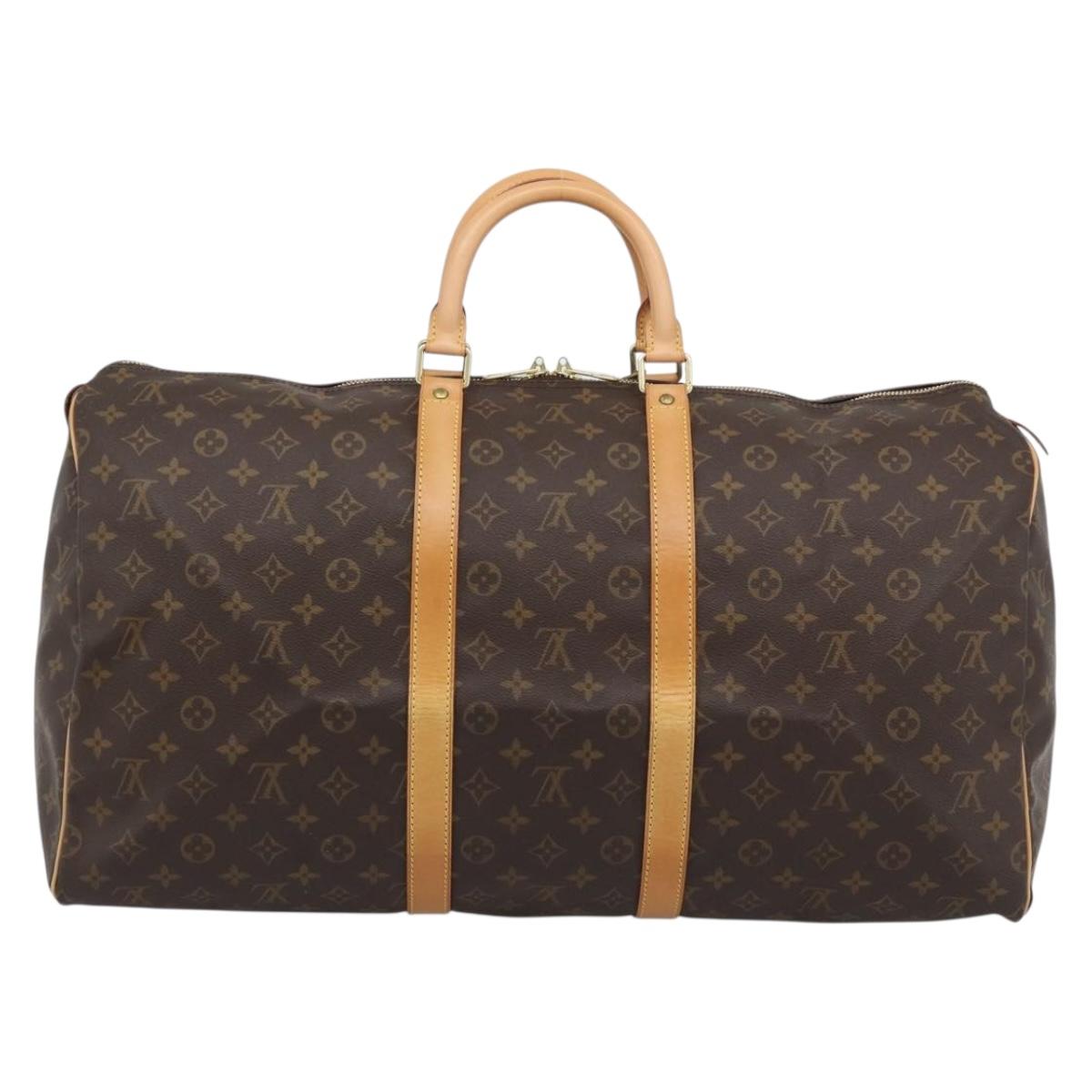 LOUIS VUITTON Monogram Keepall 55 Boston Bag M41424 LV Auth 190647A
