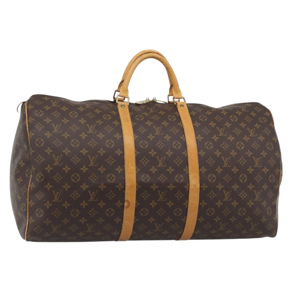 LOUIS VUITTON Monogram Keepall 60 Boston Bag M41422 LV Auth 190648