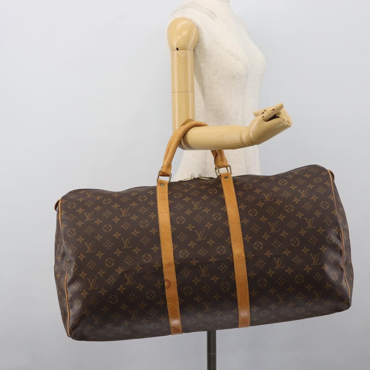 LOUIS VUITTON Monogram Keepall 60 Boston Bag M41422 LV Auth 190648
