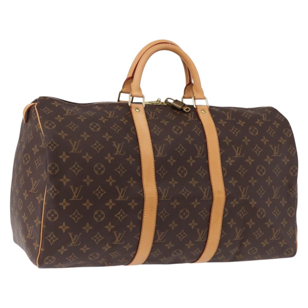 LOUIS VUITTON Monogram Keepall 50 Boston Bag M41426 LV Auth 190654A