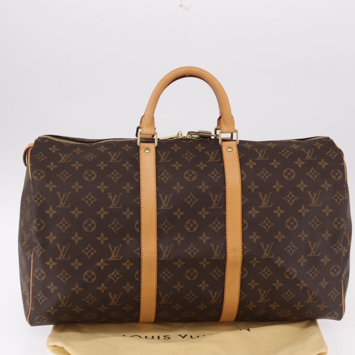 LOUIS VUITTON Monogram Keepall 50 Boston Bag M41426 LV Auth 190654A
