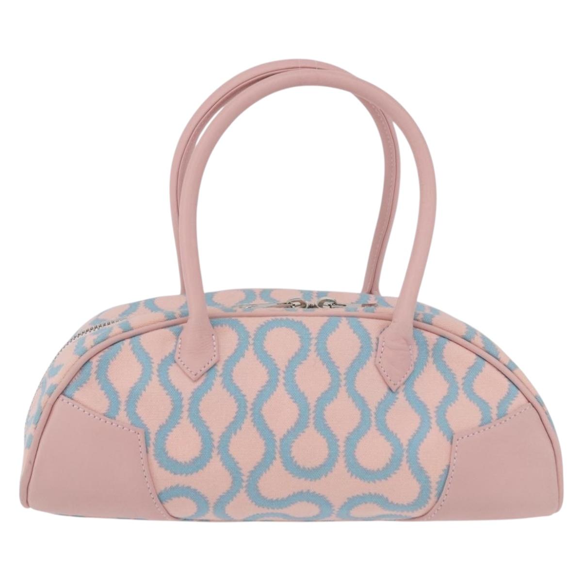Vivienne Westwood Hand Bag Canvas Pink Silver Auth 190655A