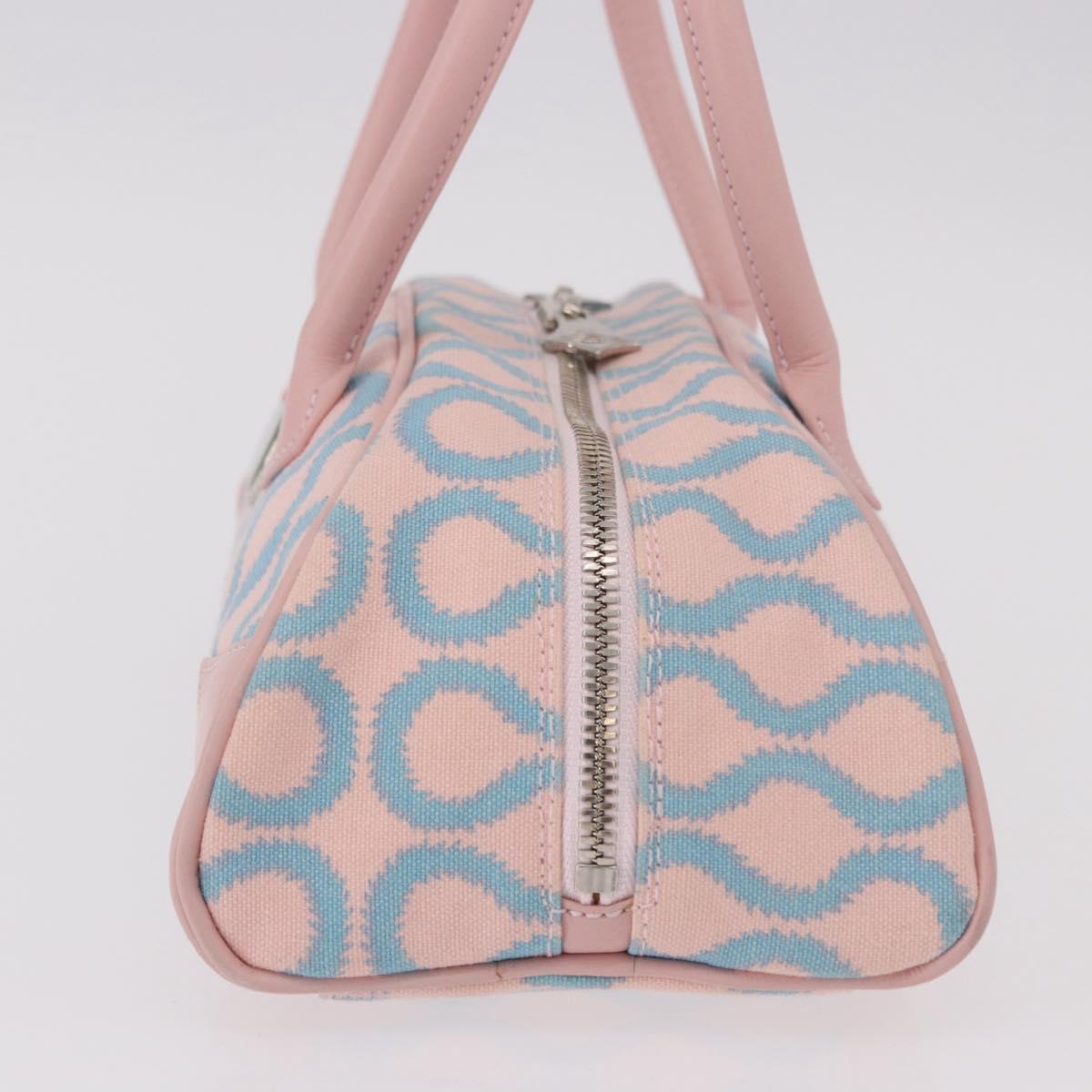 Vivienne Westwood Hand Bag Canvas Pink Silver Auth 190655A
