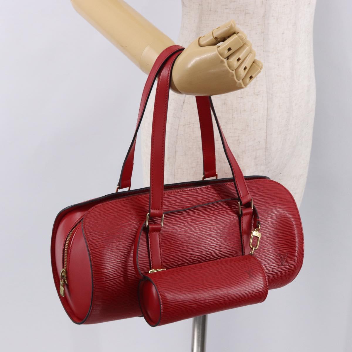 LOUIS VUITTON Epi Soufflot Hand Bag Red M52227 LV Auth 190657V