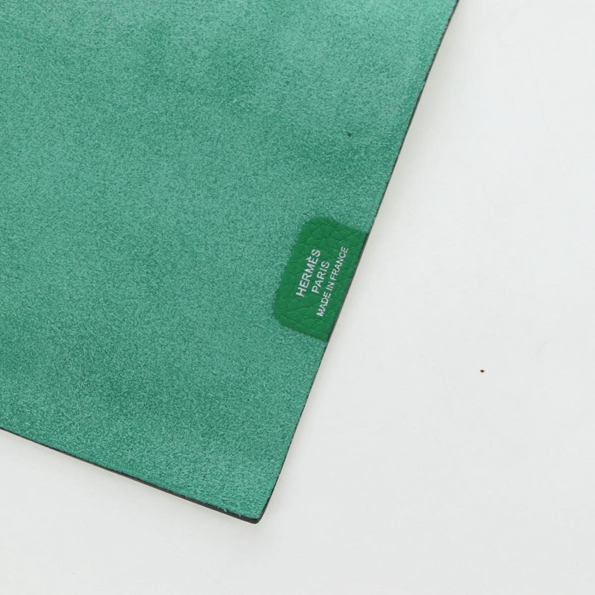 HERMES Yuris PM Note Cover Leather Green Auth 190663